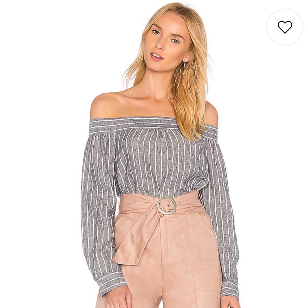Revolve off the shoulder stripe blouse
